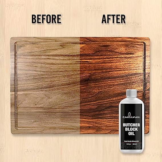 Culina Butcher Block Oil For Cutting Boards, Countertops, Butcher Blocks & More
