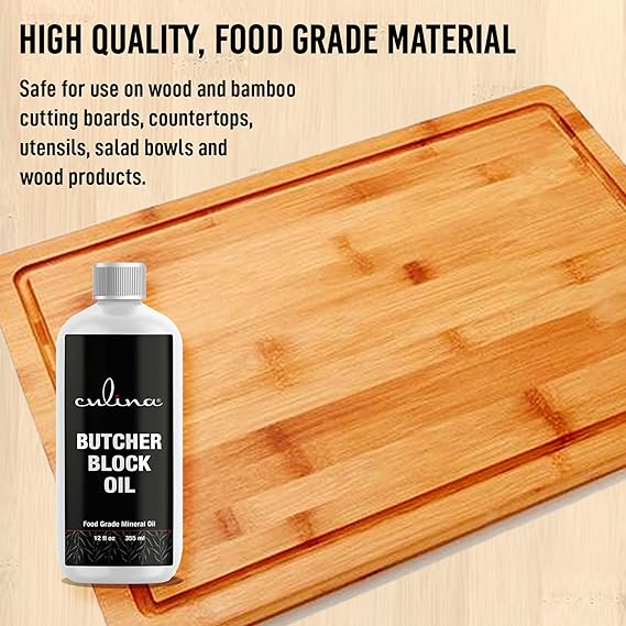 Culina Butcher Block Oil For Cutting Boards, Countertops, Butcher Blocks & More