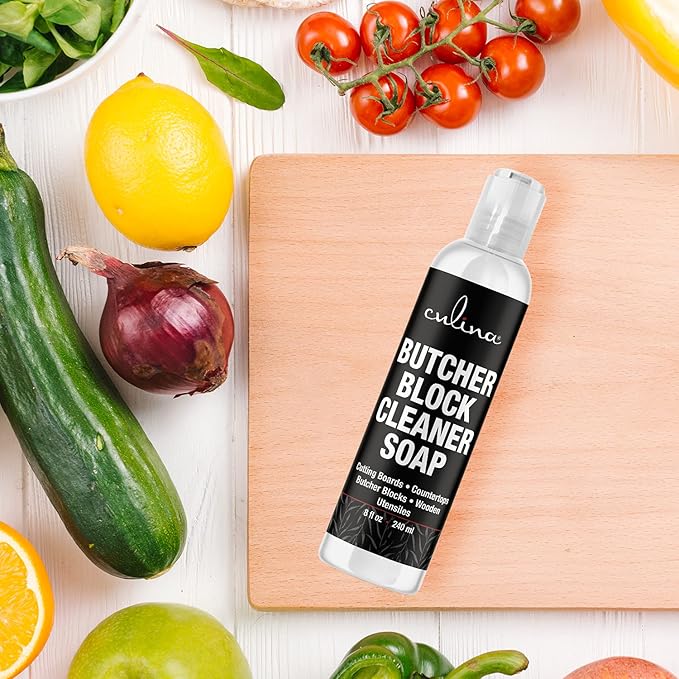 Culina Butcher Block Cleaner Soap For Cutting Boards, Butcher Blocks, Countertops & Wooden Utensils
