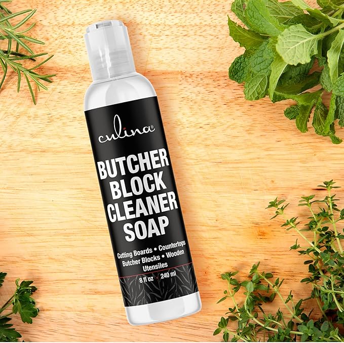 Culina Butcher Block Cleaner Soap For Cutting Boards, Butcher Blocks, Countertops & Wooden Utensils