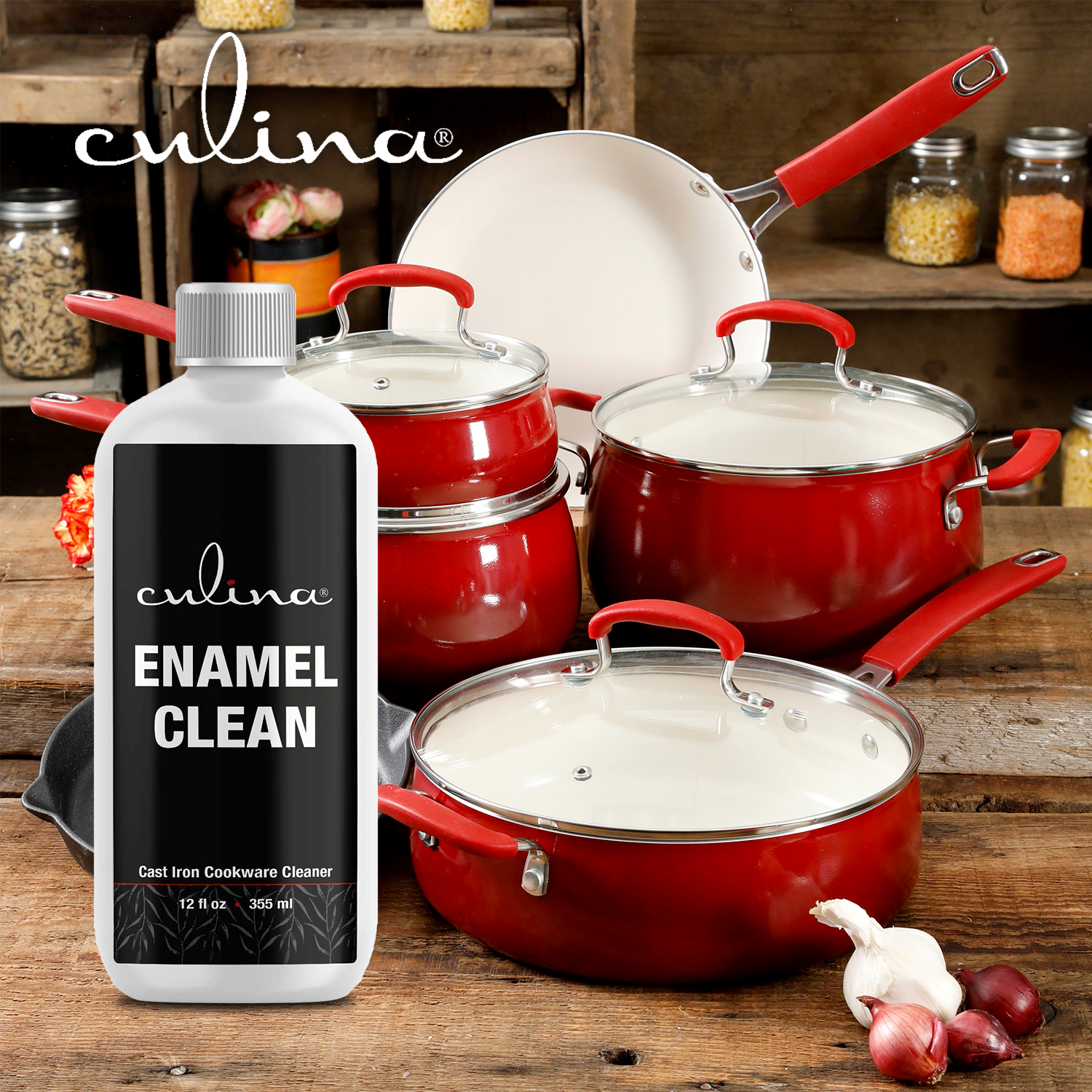Culina Enamel Clean | Kosher OU Certified | 12 oz | Made in USA - Livananatural