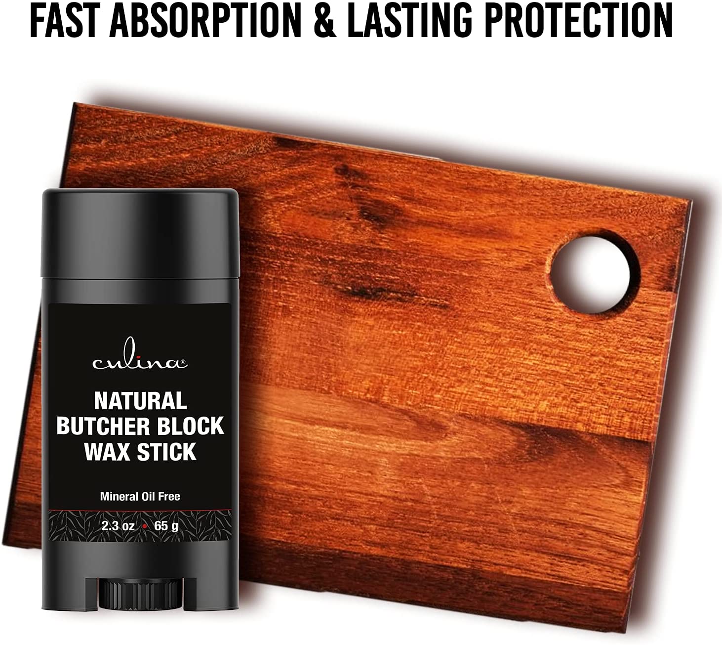 Culina Butcher Block Cutting Board Bamboo Conditioner Wax Stick | Best for Wood & Bamboo Conditioning & Sealing | Does NOT Contain Mineral Oil! - LivanaNatural