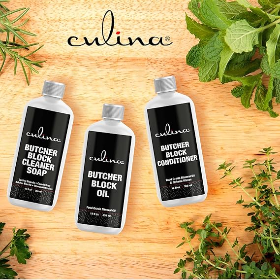 Culina Food-Grade Mineral Oil, Soap & Conditioner for Cutting Boards, Countertops & Butcher Blocks