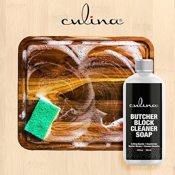 Culina Butcher Block Cleaner Soap For Cutting Boards, Butcher Blocks, Wooden Utensils & Countertops