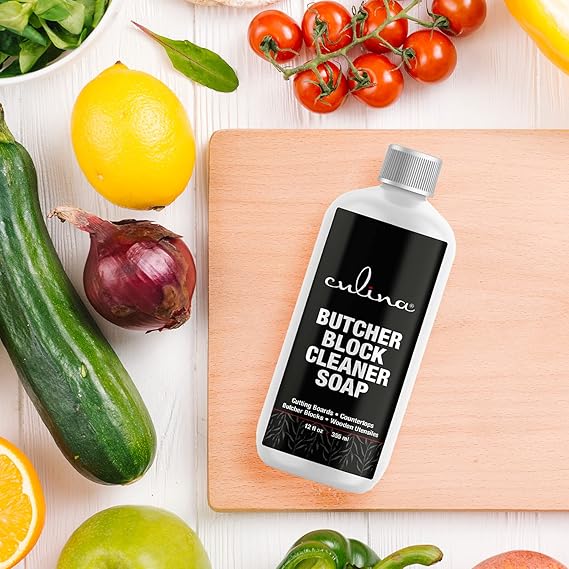 Culina Butcher Block Cleaner Soap For Cutting Boards, Butcher Blocks, Wooden Utensils & Countertops