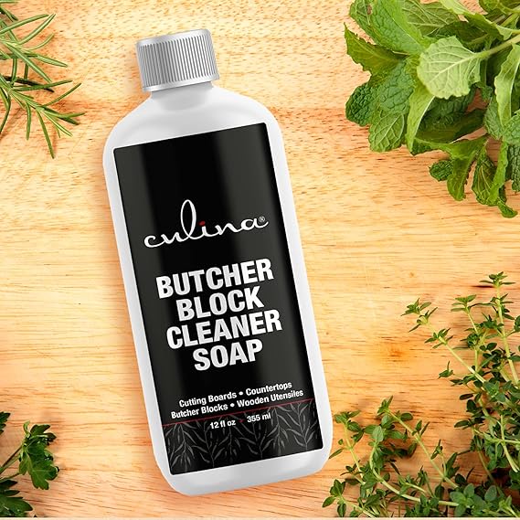 Culina Butcher Block Cleaner Soap For Cutting Boards, Butcher Blocks, Wooden Utensils & Countertops