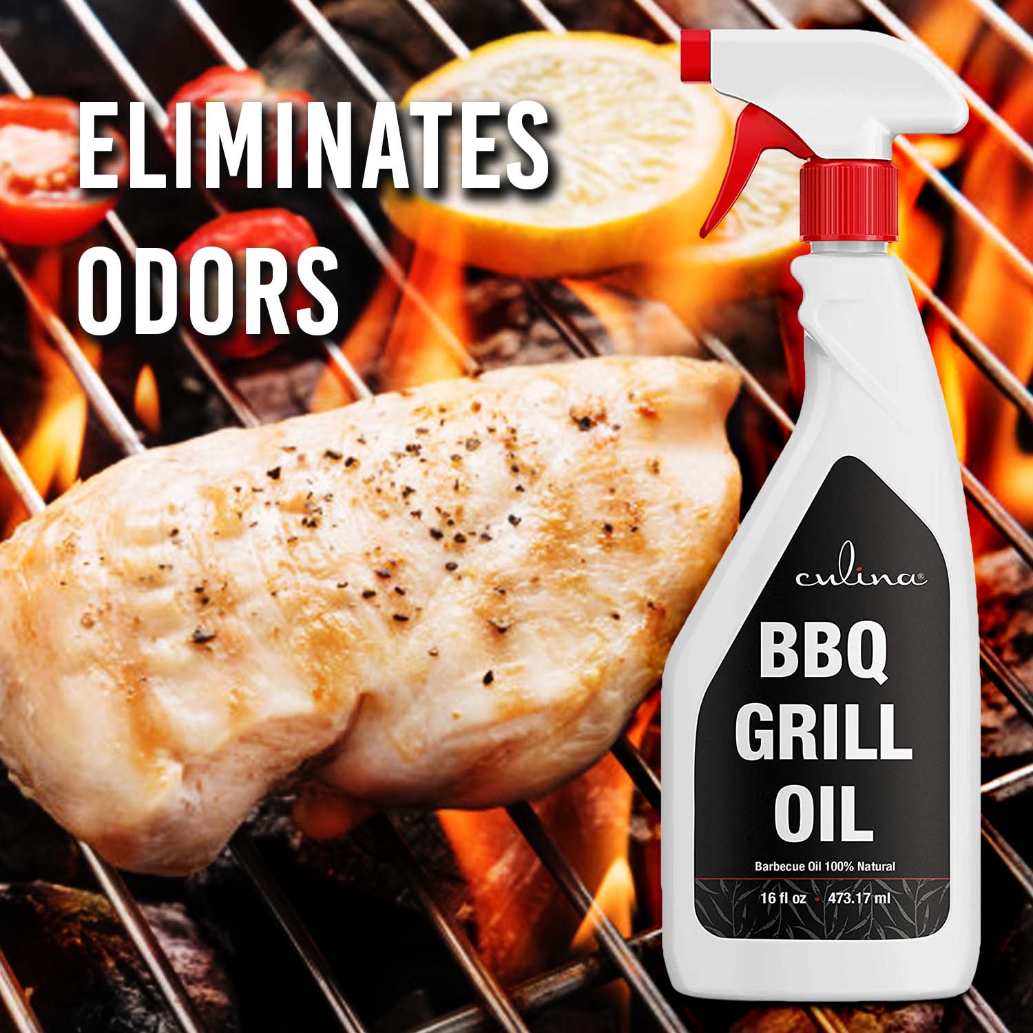 Culina - BBQ Grill Cleaner Oil | 100% Plant-Based & Vegan | Best for Cleaning Barbeque Grills & Grates | Use with Wooden Scrapers, - Livananatural
